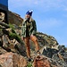 Blonde, russische Touristin auf dem Гора Мусат Чери (Gora Musat Čeri; 3012,0m).