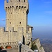 Rocca Cesta / La Seconda Torre auf dem Monte Titano (756m). Die Burg ist auf dem höchsten Punkt des Gipfels gebaut worden. Der Monte Titano ist der höchste Punkt von San Marino.
