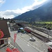 Der Bahnhof Disentis von unserem Hotel aus gesehen