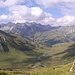 Lechquellengebirge mit dessen höchstem Berg in der Mitte, der Unteren Wildgrubenspitze