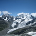 In der Mitte: Biancograt und Piz Bernina