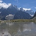 Mont Pelvoux, Pic Sans Nom und Ailefroide vom Hüttenzustieg zum Refuge du Glacier Blanc