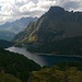 Scendendo verso Crampiolo,dopo aver lasciato l'Alpe Satta,panoramica sul Lago Devero/Codelago.