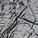 Scharfkantige Kalkschraffuren auf dem Geröllfeld NE vom Pass d'Ela