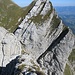 Gefühlt der heikelste Teil meiner dreitägigen Alpstein-Ferien: Abstieg vom Hauptgipfel über den scharfen Grat.