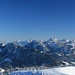 Ausblick vom Wertacher Hörnle nach Osten: hinter den Tannheimern ganz rechts die Zugspitze