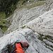 ca. Anfang 3 Seillänge, Tiefblick zurück