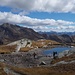 il piccolo laghetto quasi prosciugato poco prima del rifugio e gli amici Andrea - Giuseppe - Roberto e Stefano