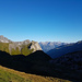 Die gestern bestiegene Kaisersteinspitze mit den Allgäuern im Hintergrund