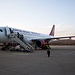 Unser Flugzeug nach Ankunft in Xining.