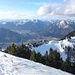 Gipfelblick Hochgern zu den westlichen Chiemgauer Alpen