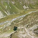 Gipfeltiefblick zum Vorderen Sommerwandsee und zur Franz Senn Hütte