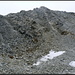 Abstieg, Blick zurück zum Gipfel.