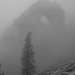 La Porta di Prada immersa nella nebbia