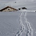 Alp Tabladatsch - zwei Spuren im Schnee