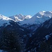 Ausblick von Alp Sot beim Abstieg nach Valchava - im Hintergrund der Ortler