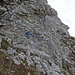 Start of the blue markings on the Margelchopf NW ridge.