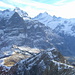 unten die Große Scheidegg.1730 m höher das Wetterhorn.hinten rechts der Mitte das Schreckhorn