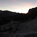 die Nacht bricht an über der Dibonahütte 
