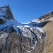 steiles, schön strukturiertes, ehemaliges Gletschergelände vor Schwarzhorn und Blau Gletscherli