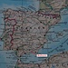 Karte vom europäischen Teil Spaniens. Die Lage des 3478,6m hohen Mulhacéns im Süden Spaniens habe ich eingezeichnet.