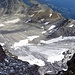 Sicht von oben auf den Gletscher