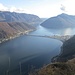 Punto panoramico del Monte San Salvatore : vista sul ponte di Melide del Lago di Lugano