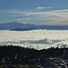 Mont Blanc über dem Wolkenmeer.
