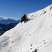 Zwei Skitourengänger im Aufstieg zum Schafwisspitz
