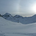 Allmählich wird die Sicht wieder besser... (hinter der Hütte Piz Bever, wenn ich mich nicht irre)