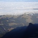 Der Schatten des Öhrli im Kontrast zum grauen Nebelmeer über dem Appenzellerland