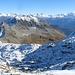 prächtige Aussichten im Aufstieg, Grand Cor schon im Winterkleid, unten sieht man unser Startpunkt am Col De Fenestral