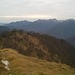 Panoramica dalla Cima Massero 1696 mt.In evidenza il crinale boscoso percorso dall'Alpe Campo Alto.