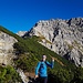 Kurz vor dem Schwarzenköpferl ein letzter Blick zurück zur Kreuzspitze