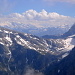 Der Lötschenpass und die Walliser Alpen.