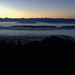 Morgendämmerung über dem Berner Oberland.