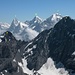 aussicht:<br />Bütlasse 3193m, Eiger 3970m, Mönch 4107m, Jungfrau 4158m, Gspaltenhorn 3436m