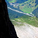 Winzig klein liegt da unten die Doldenhornhütte SAC auf dem grünen Vorsprung.