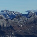 Die ersten beiden Reihen der Alpen: Alpstein und Churfirsten.