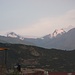 Abends von der Unterkunft aus: rechts der Humantay mit 5900m einer der höchsten Gipfel der Region