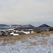 Blick nach Most, über dem Erzgebirgskamm (im Hintergrund nur zu erahnen) hängen Schneewolken