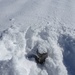 Wo der Schnee nicht weggeblasen wurde, sieht man nur noch die Pfahlköpfe
