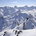 Blick zur winterlichen Hornbachkette, rechts unten der Kleine Wilde(2307m)