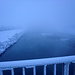 ein kalter Beginn auf der Rheinbrücke in Buchs