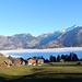 Schluss einer tollen Bergwanderung: Blick von Wiesenberg übers Nebelmeer zu Buochserhorn, Musenalp und Brisen