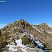 La cima principale del Pizzo Pianché a destra e il breve tratto di cresta percorso al ritorno. 