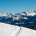 Spuren im Schnee - und viele Berge, die ich leider nicht kenne