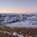 Der Mont Blanc mit zartem Rosa im Aufstieg zum Bürglen