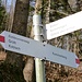 Am Kummenberg - Wegweiser mit rot weissen Wanderwegen