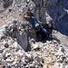 Jörg erreicht den Gipfel, der Anstieg erfolgt von rechts hinten, unten